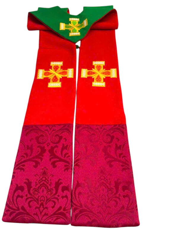 Dây Stola Linh Mục ( 2 mặt 2 màu , Đỏ - xanh)  - MS01